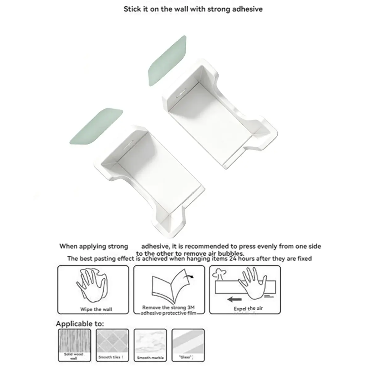 (▲★HUND)Power Strip Holder Wall Mount, Punch-Free Socket Holder for Under Desk, TV Cabinet, Adhesive or Screws Fixed