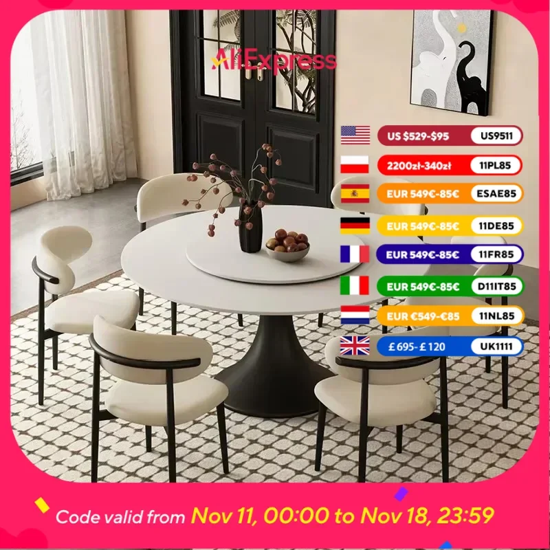 

Waterproof Event Dining Table Designer European Luxury Modern Dining Table Coffee Round Salon Mesa Jantar House Accessories