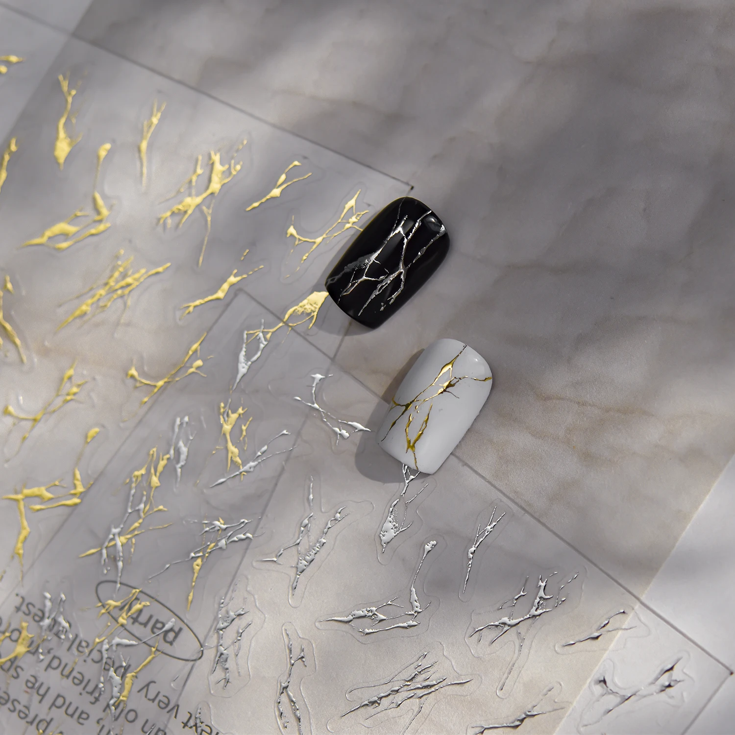 1PCS 5D Gold Silver Art Line Starburst Nail Sticker Nail Art Accessories Simple Advanced 5D Relief Sticker Nail Supplies