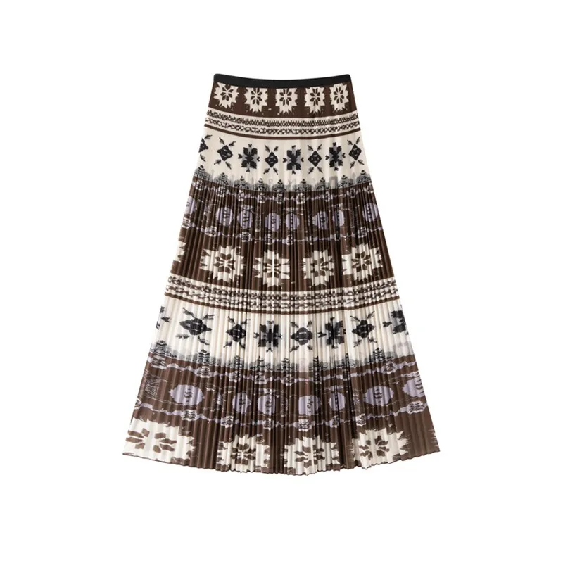 Miyake Pleated 2026 Casual Original New Printed Pleated Fashion Skirt for Women Summer Niche Slimming Versatile A-line Skirt