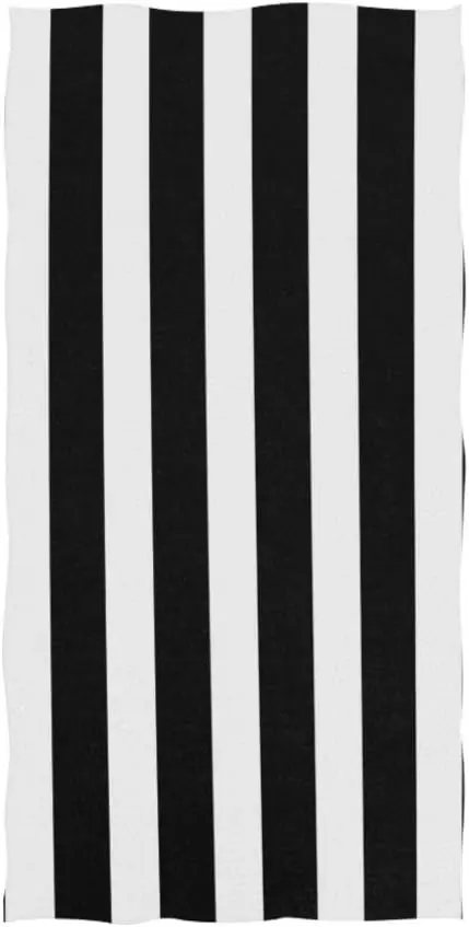 Elegant Striped Black and White Bath Towel Set Polyester Material Bathroom Decor Luxury Hotel Gym Beach Resort Towel Gift Idea