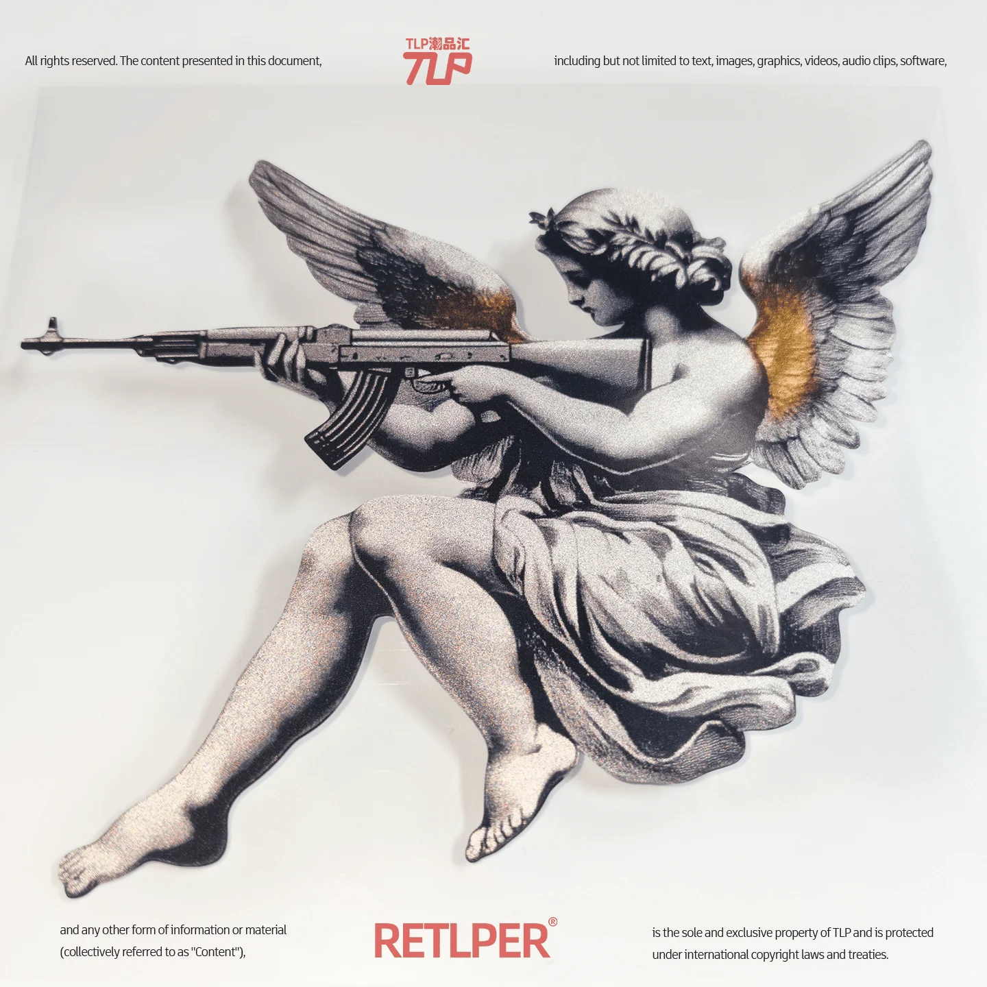 Autocollant de voiture ajouré Retlper, motif ange Cupidon original avec fusil de précision visant l'amour, étanche pour voitures et motos