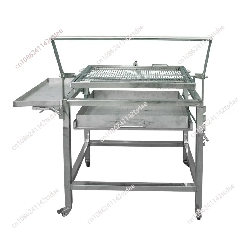Stainless steel rotating and flipping grill, grilled fish, grilled chicken, grilled lamb chops, artifact grill