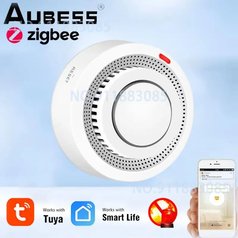 

Tuya Zigbee Smart Smoke Detector Smart Life APP Remote Control Fire Alarm Home Security Smoke Sensor Work With Zigbee Gateway