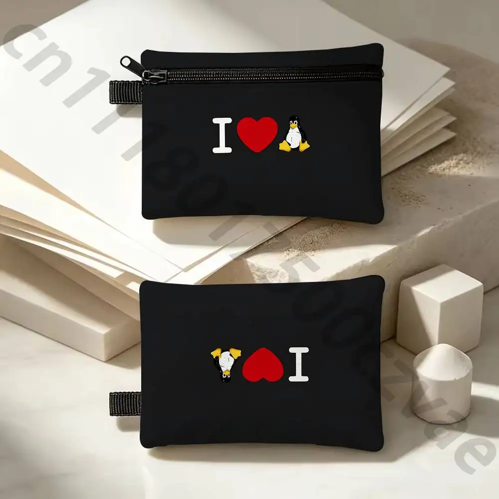 Linux Operating System  Canvas Coin Purse Simple Fabric Small Coin Pouch Change Purse Portable Cotton Card Holder