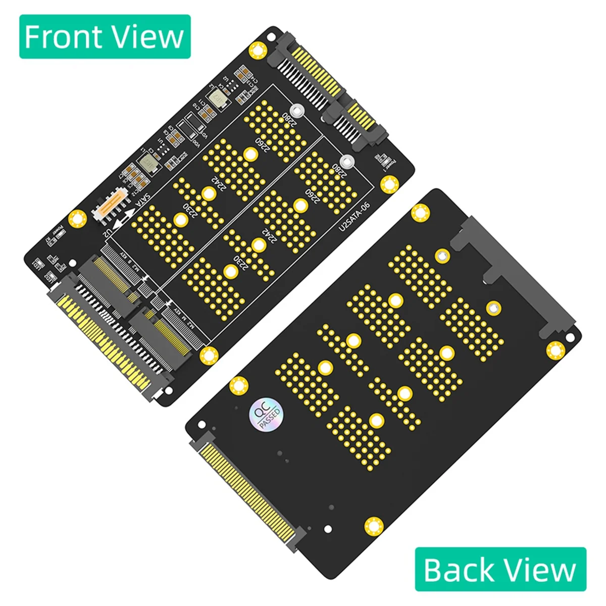 A56XQ 2 in 1 Combo M.2(NGFF) NVME PCI-E SSD to U.2 SFF-8639 & M.2( NGFF) SATA SSD to SATA Adapter