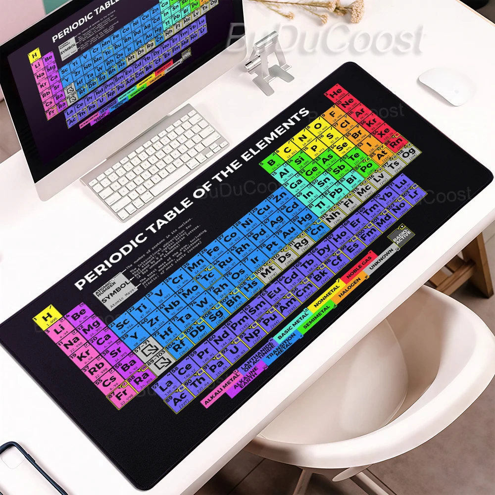 HD Periodensystem der Elemente, XXL-Schreibtischunterlage, PC, erweiterte Mausunterlage, Gamer-Computer-Mauspad, Gaming-Tastaturmatten, Bürozubehör