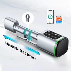 Smart Home Locks With Cylinder Adjustable Tuya App Password Portable Intelligent Lock