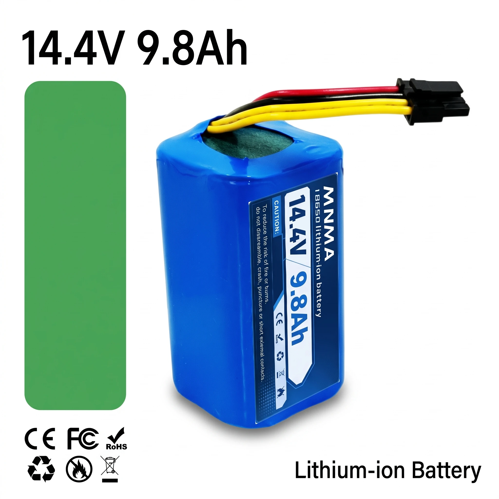 14V 9.8Ah rechargeable battery built-in BMS 2000+cycle 4S lithium battery pack for replacing modules in robotic vacuum cleaners