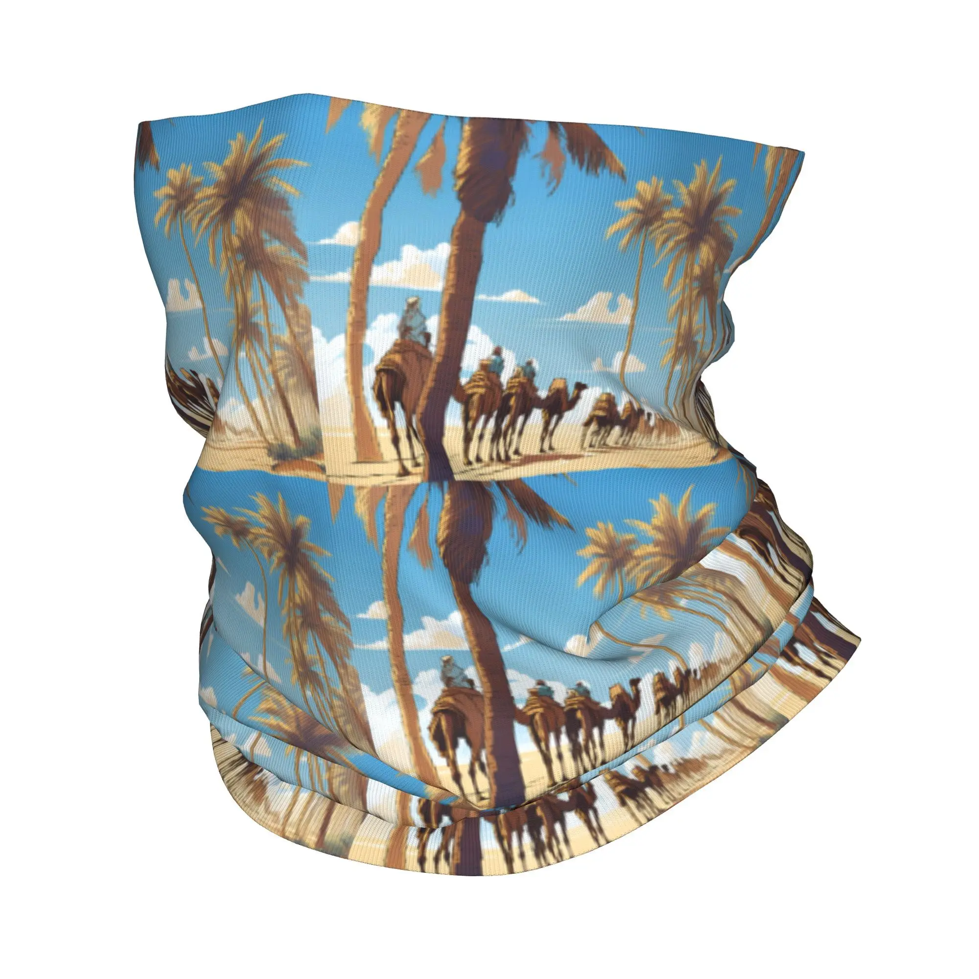 Caravana bajo el cielo azul Bandana cuello polaina impresa cara bufanda cálida ciclismo bufanda correr para hombres mujeres adultos a prueba de viento