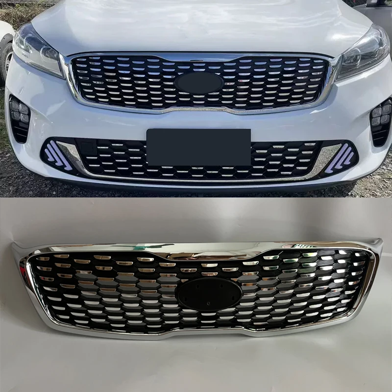 

Modified Front Grille For Kia Sorento 2015-2017 2018-2020 Racing Grills Bumper Mask Cover Replacement Mesh Car Grill