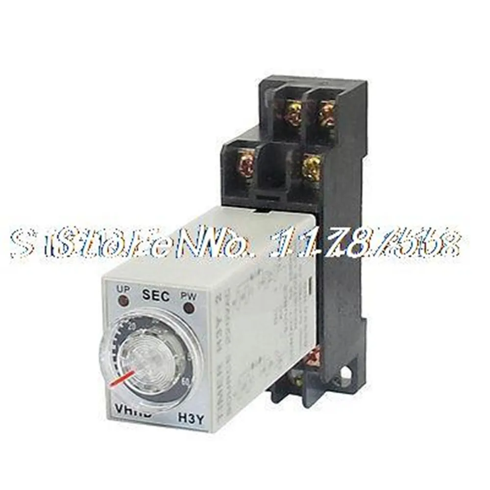 H3Y-2  AC 220V 110V 24V 12V DC24V DPDT Delay Timer Time Relay 1S/5S/10S/30S/60S/3M/5M/10M/30M/60M 8P 14P Terminals W Socket