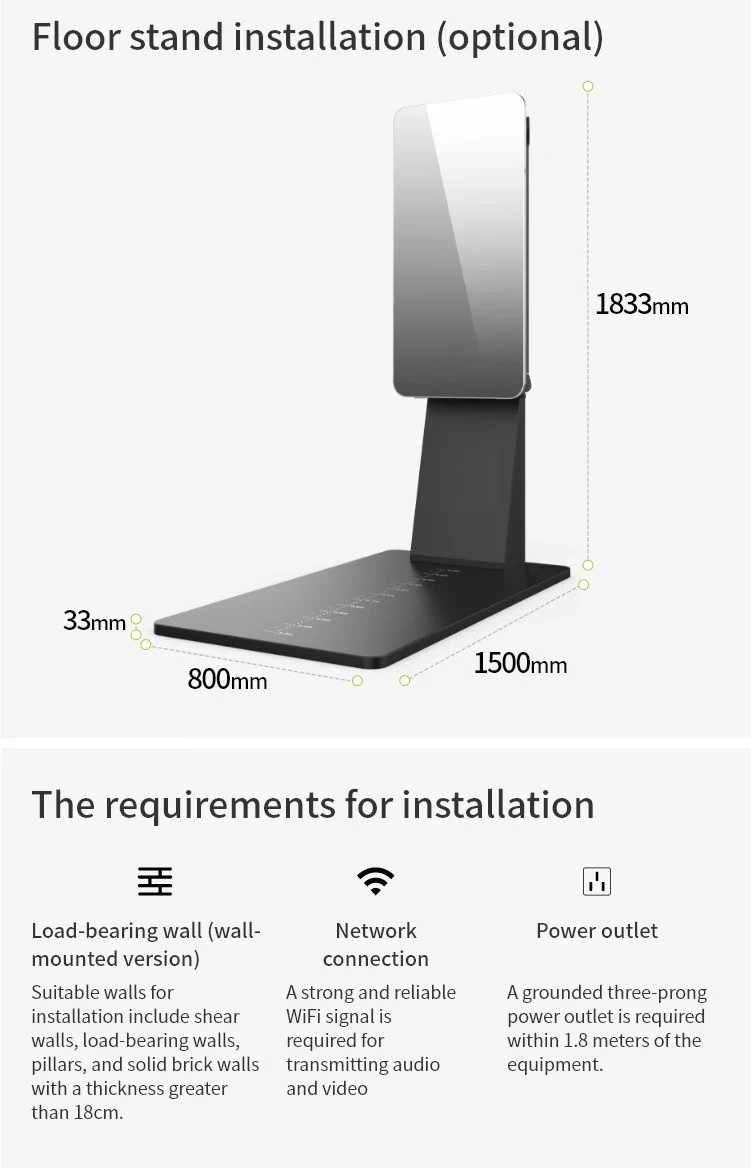 Metal Fitness Mirror Machine Multi-Functional Smart Home Gym Trainer Primarily for Arm Training Home Exercise