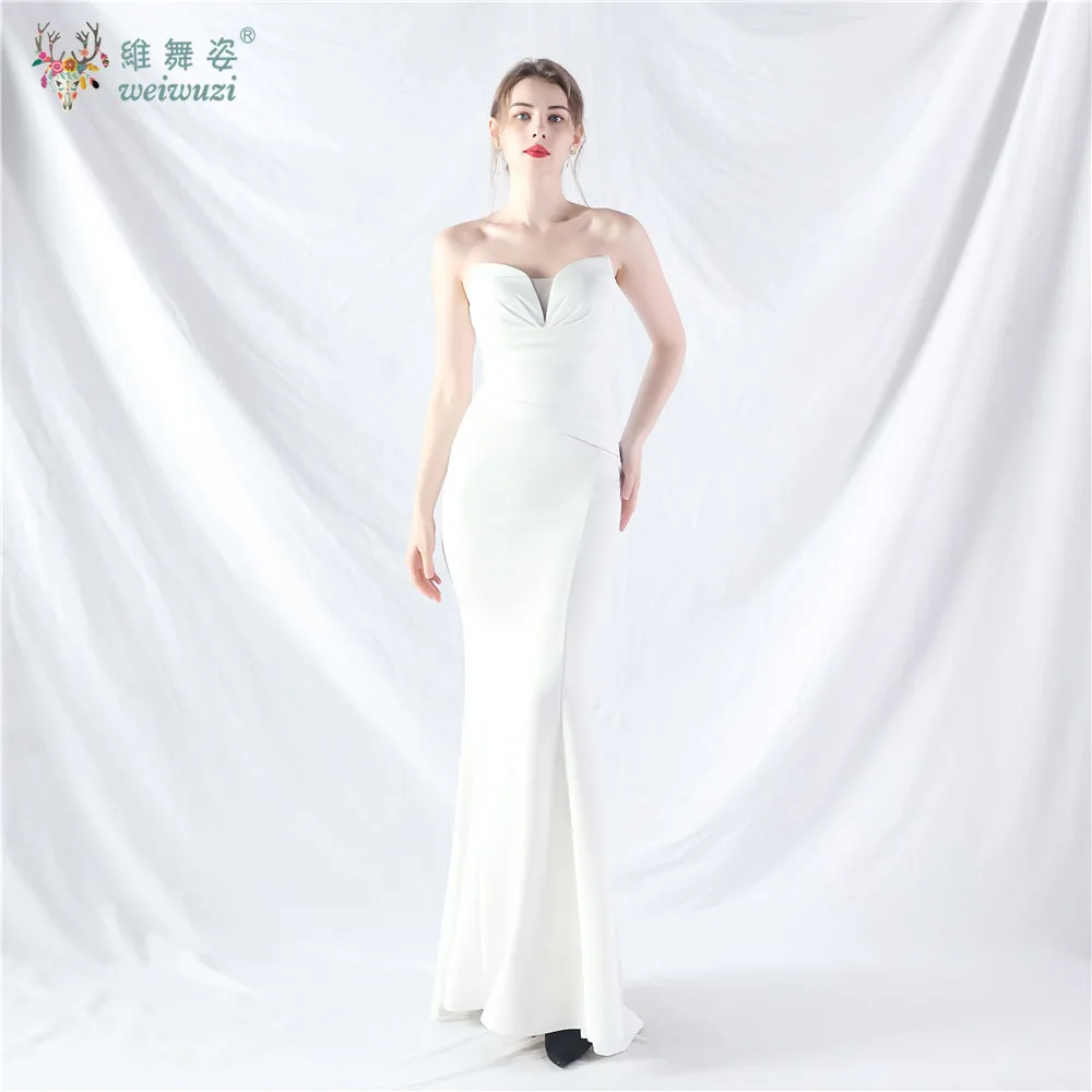 Sexy Backless Bodycon Zwarte Maxi Zomerjurk Vrouwen Elegante Luxe Bruiloft Lange Strapless Avondjurk Party Fishtail Jurk