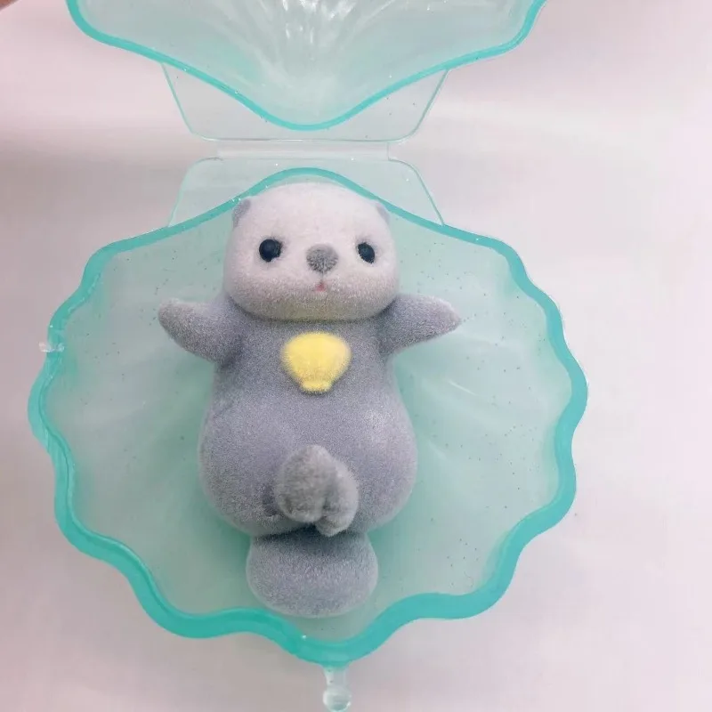 Genuíno gritar gashapon cápsula brinquedo reunindo mão na mão lontra kawaii animais figuras modelo brinquedo desktop decoração crianças presentes