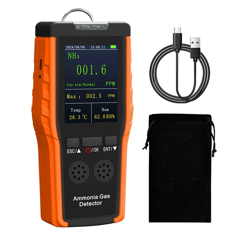 

【ADD TO CART 】Portable Continuous Quantitative Analysis Ammonia Gas Holdpeak 9000B Detector 0-100Ppm Rechargeable With LCD Scree