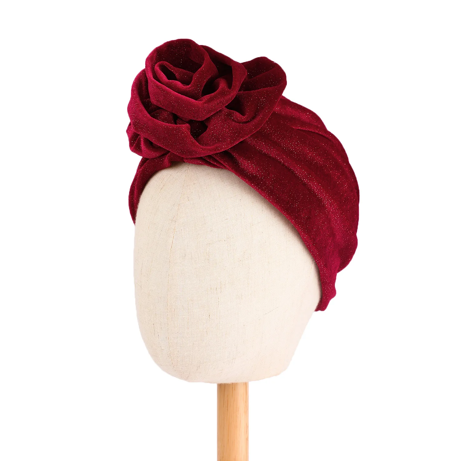 

Velvet Turban Head Wrap Flower Chemo Cap for Women Party Headdress Muslim Hijab Beanie Bonnet Hair Loss Headscarf Turbante Mujer