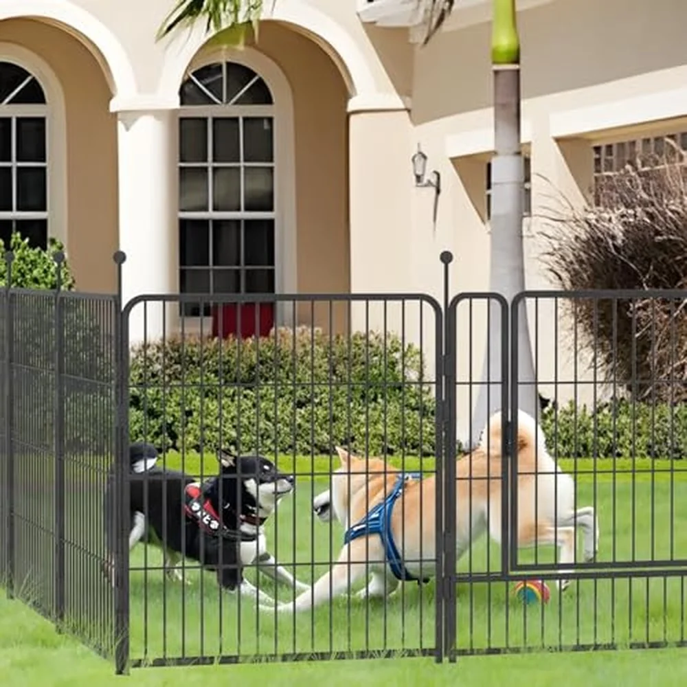 Dog Playpen 32/40/45 Inch Height in Heavy Duty Folding Indoor Outdoor Anti Rust Dog Exercise Fence Portable Pet Playpen