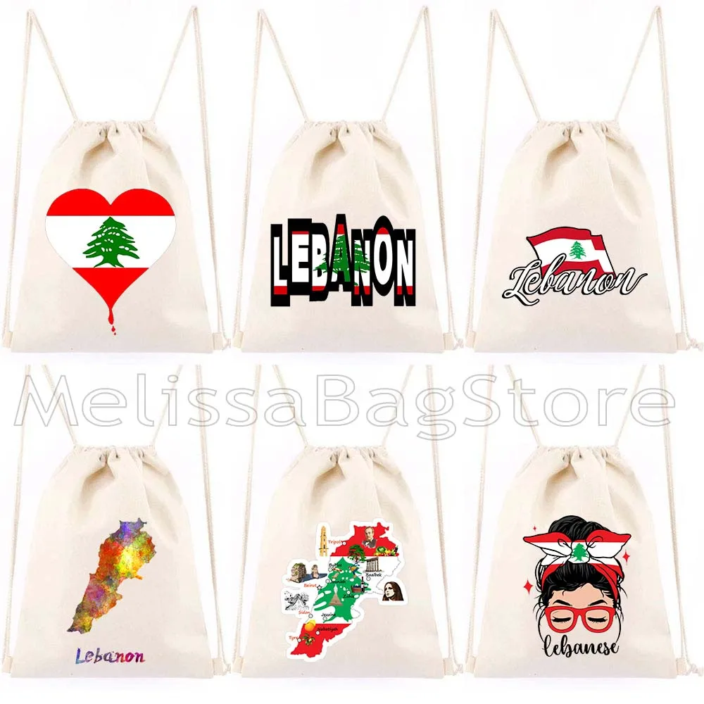

Love Beirut Lebanese Lebanon Flag Roots Arabic Cute Gifts Girl Canvas Drawstring Bags Soccer Backpack Gym Sackpack String Bag