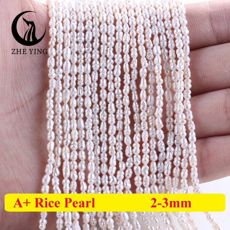 New 3A+ Freshwater Rice Pearl Beads 2-4mm Round Potato Shape Loose Pearl Beads Jewelry Making Bracelets Necklace DIY Accessories