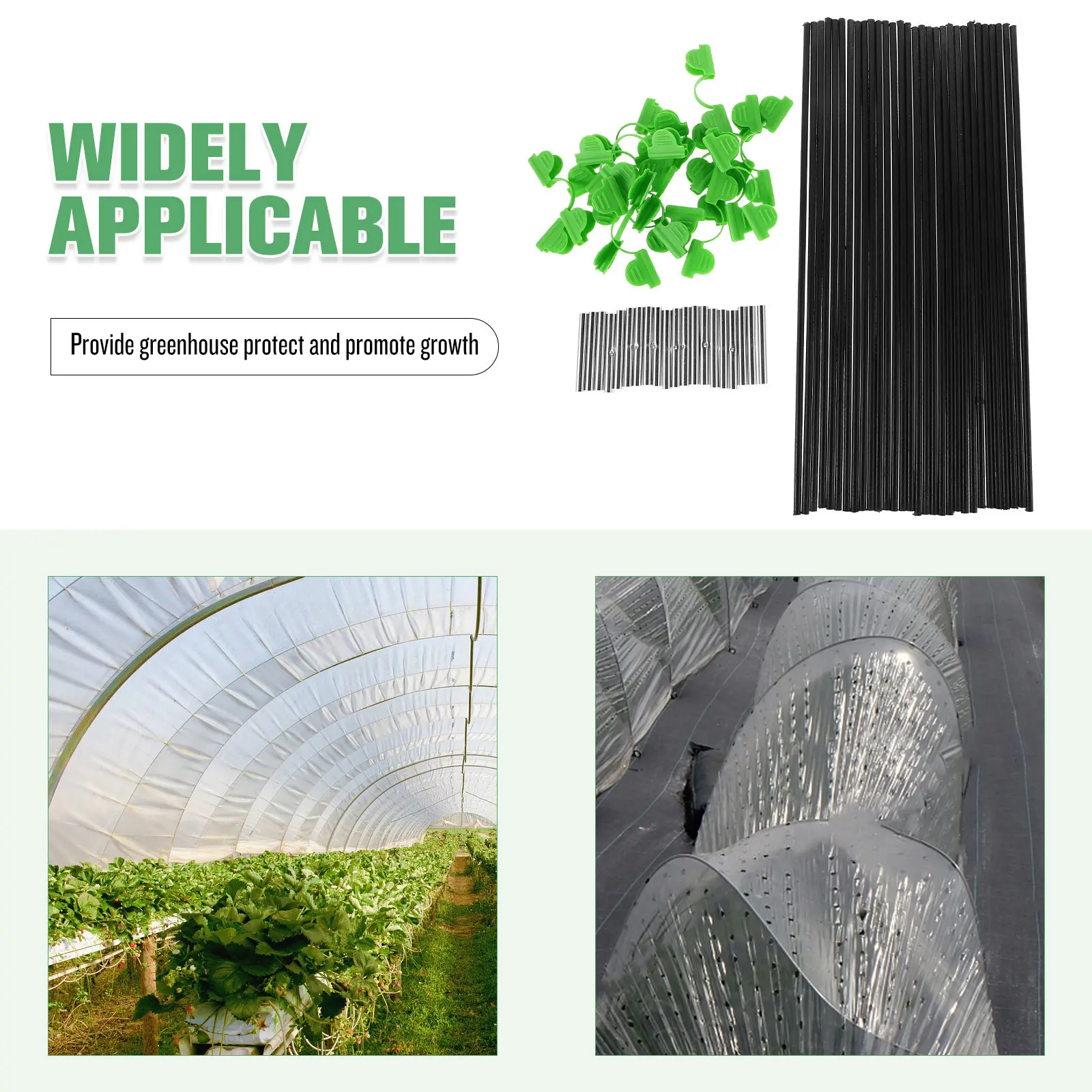 1Set Greenhouse Arch Frame Adjustable Garden Hoops Raised Bed Support Frame Grow Tunnel DIY Kit Accessories Garden Hoops