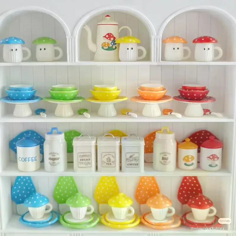 Conteneur de rangement de cuisine Miniature pour maison de poupée 1/6, modèle carré en étain de grains de café pour décoration de maison de poupée, jouets de jeu pour enfants, 3 pièces