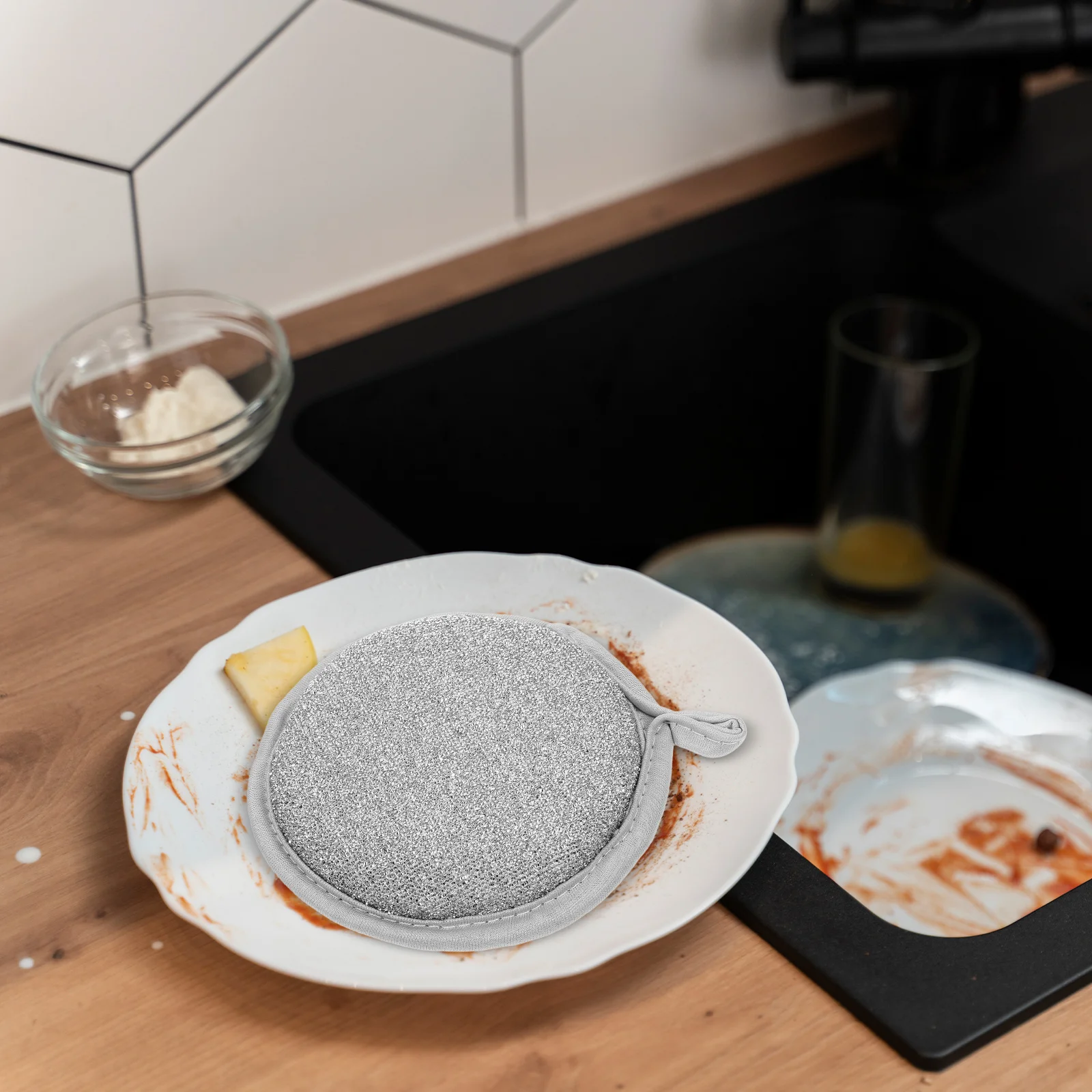 

Утолщенная двухслойная чистящая губка, кухонная ткань для мытья посуды, скруббер без царапин для кастрюль, сковородок, многофункциональные инструменты для мытья