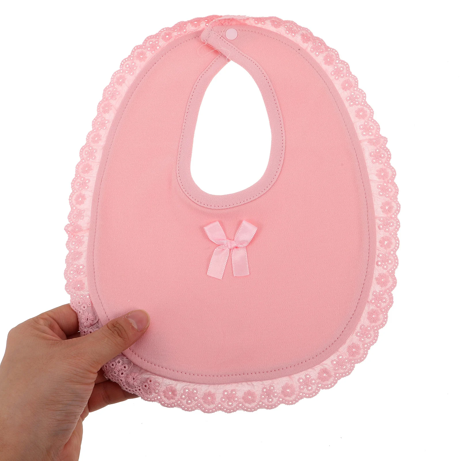 Bavoirs princesse en coton pour bébé, 3 pièces, bords en dentelle, doux et absorbant, pour nourrissons, bave, dentition, en mousseline, avec boutons