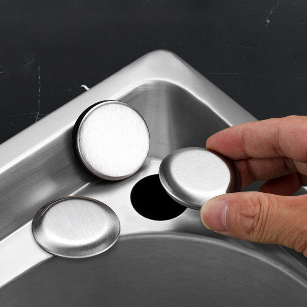 

6Pcs Kitchen Sink Hole Covers Stainless Steel Faucet Plugs Metal Hole Caps Bathroom Decorative Faucet Cover Sink Cover