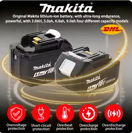 

Аккумулятор Makita 18В 6.0Ач 2026 года выпуска для профессионального и интенсивного использования, совместим с LXT BL1830 BL1860 BL1840 BL1850 TD173D