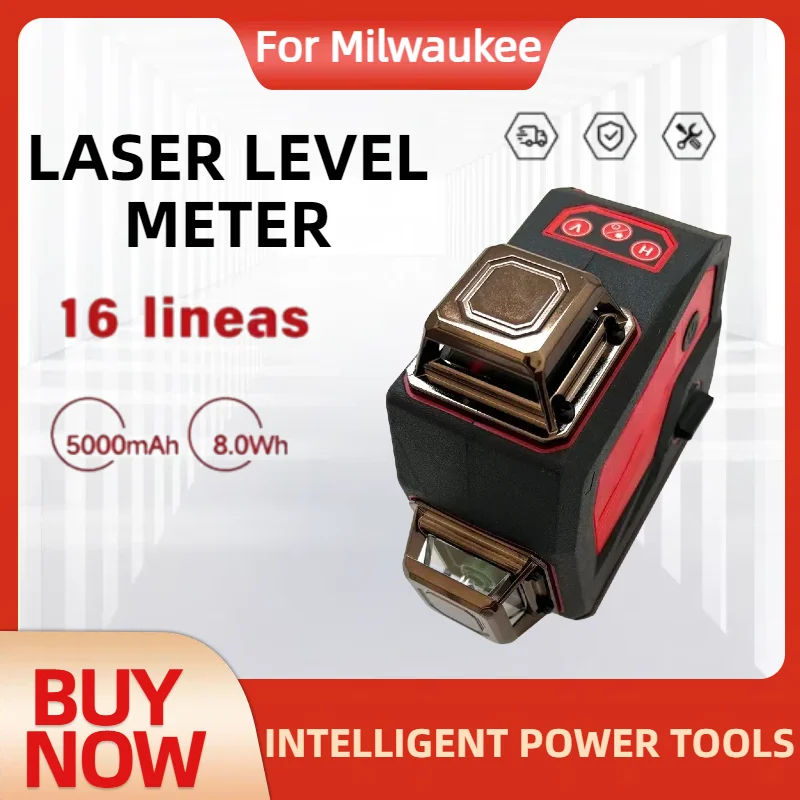 لميلووكي مستوى الليزر 360 أفقي وعمودي سوبر قوية الأخضر 16 خط 4D شعاع مستوى الليزر التسوية الذاتية