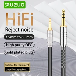 3.5mm To 6.35mm Audio Adapter Cable Pure Copper Plated With Gold 3.5 To 6.5 Jack Male Audio Cable for Mixer Amplifier CD Player