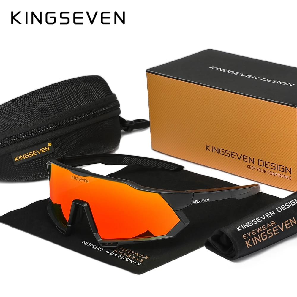 KINGSEVEN Fahrradsonnenbrille für Herren/Damen, modische UV400-Angelbrille, Wander- und Bergsteigerbrille, Outdoor-Sportbrille