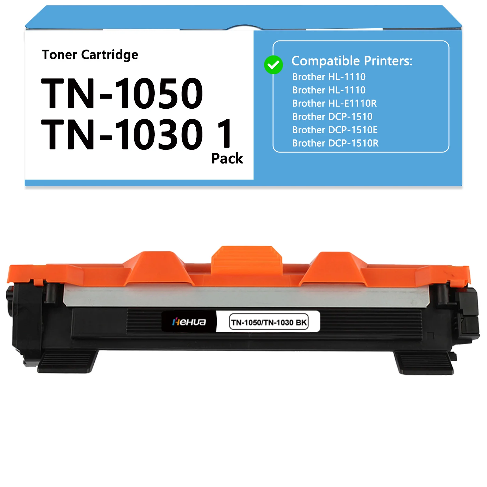 1 schwarze TN1050 Tonerkartusche, kompatibel mit Brother HL-1110 1110E 1110R 1112 MFC-1810 1810E 1810R 1815R DCP-1510 1510E 1510R 1512