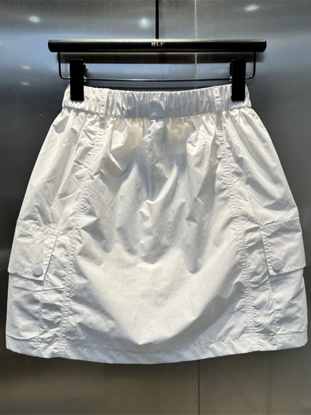 

Plus Size Summer New Dstring Design Multi-ket Workwear A-Line Skirt Loose Slimming Casual Versatile Anti-Light Skirt