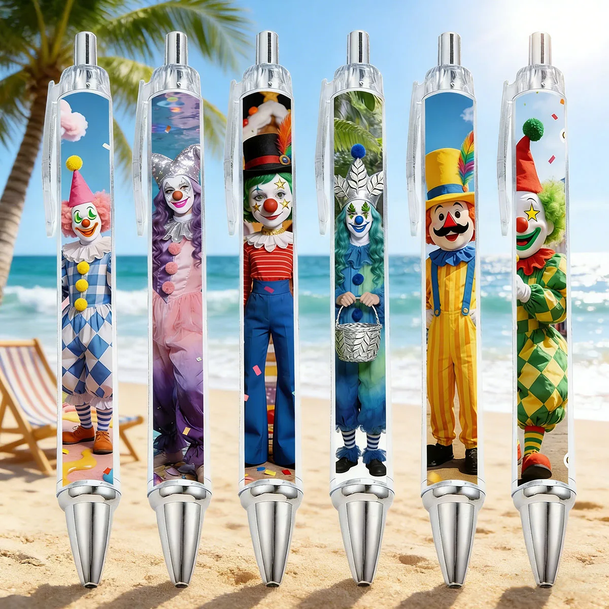 

6 pieces of Ugly Person dress-up pattern toilet paper pen Event Gift Ballpoint Pen Stationery Office Ballpoint pen