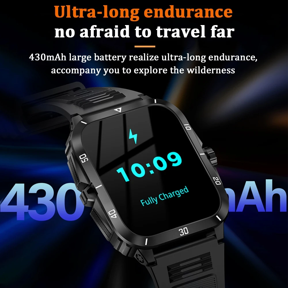 2024 Men Smartwatch 3ATM Waterproof Barometer Altimeter GPS Trajectory Outdoor Sport Bluetooth Call 430mAh 2.0\'\' Smart Watch Men