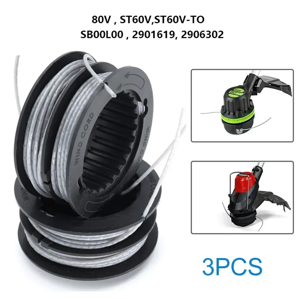 3pcs For Greenworks 080 80V Front Mount String Trimmer Replacement Spool SB00L00 Lawn Mower  Replacment Accessory