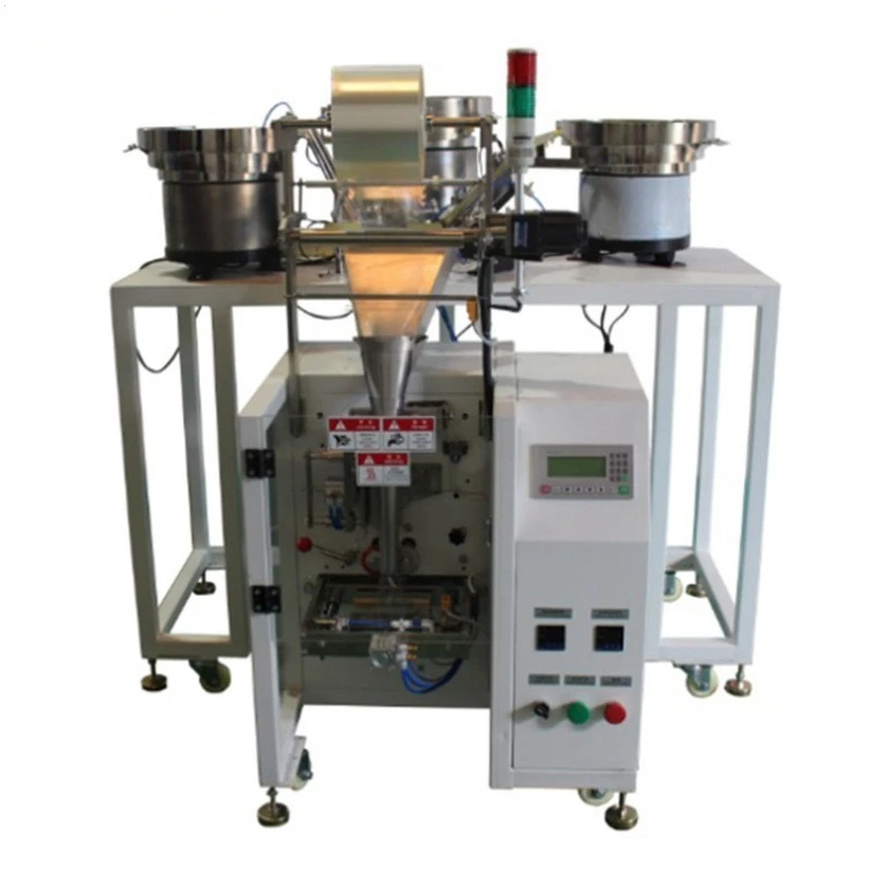 

Three-side seal back seal screw packaging machine, hardware fastener packaging equipment