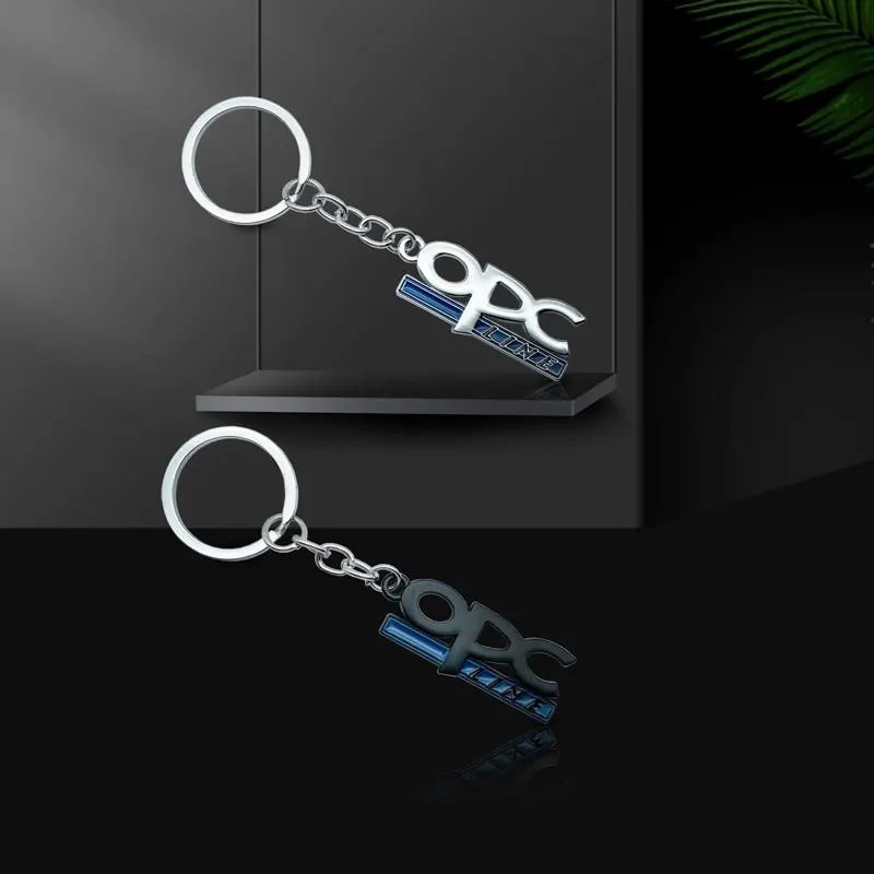 Creative Zinc Alloy Metal OPC Line Emblem Car KeyChain Key Ring Accessories For Opel Astra G H J K F Mokka Insignia Zafira Corsa