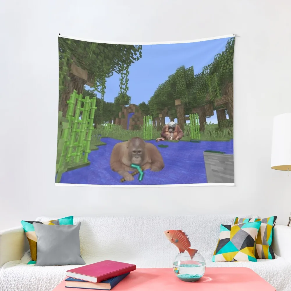 Minecraft Monkey Tapestry Bedroom Decorations Home Decorations Aesthetic Aesthetic Room Decor Tapestry