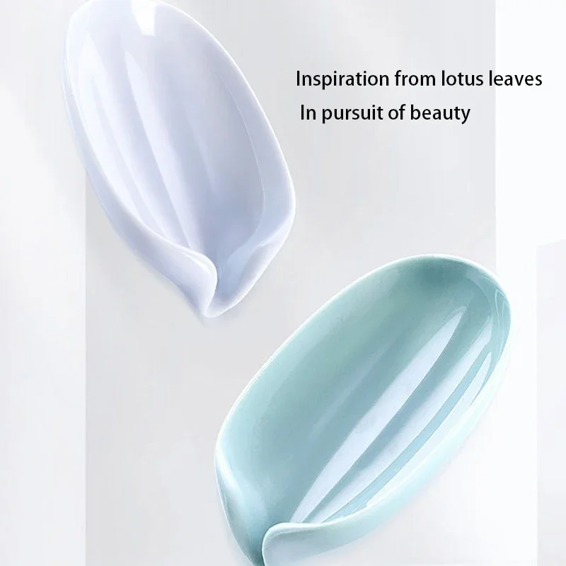 Creative Leaf-Shaped Soap Dish No Punching Standing Suction Cup No Water Accumulation Soap Rack Laundry Soap Box