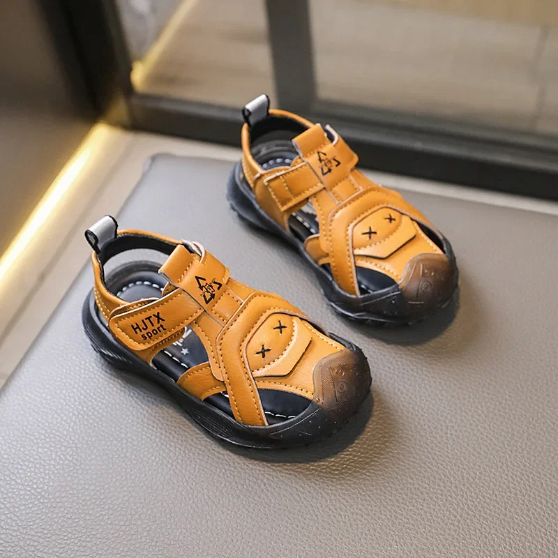 

Boys Sandals 2024 New Korean Closed-toe Beach Shoes Fashion Summer Soft Sole Children's Shoes