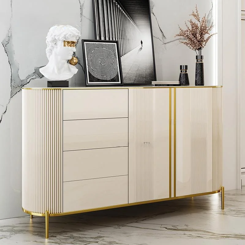 Luxury Light Dining Side Cabinet With Three-Dimensional Drawer Storage Porch Cabinet Modern Minimalist Living Room Postmodern