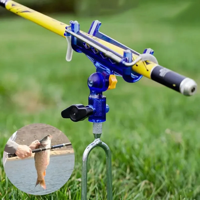 1pc Fishing Rod Ground Insertion Bracket With Rod Drop Lock And Rod Lift Unlock Available The Frame Head Is Deta