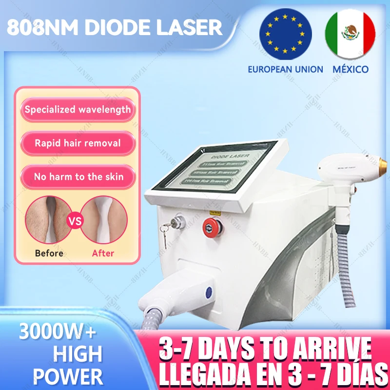 3500Wdiode laser hair removal machine Approved Permanent Pain Free Wavelength Laser 808nm ice titanium LCD touch screen handle