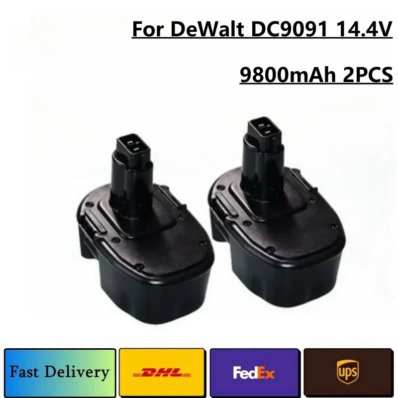 14.4V 9800mAh for Dewalt Ni-MH Replacement Battery 14.4V DC9091 DC9094 DW9091 DE9091 DE9092 14.4 Volt Cordless Power Tools