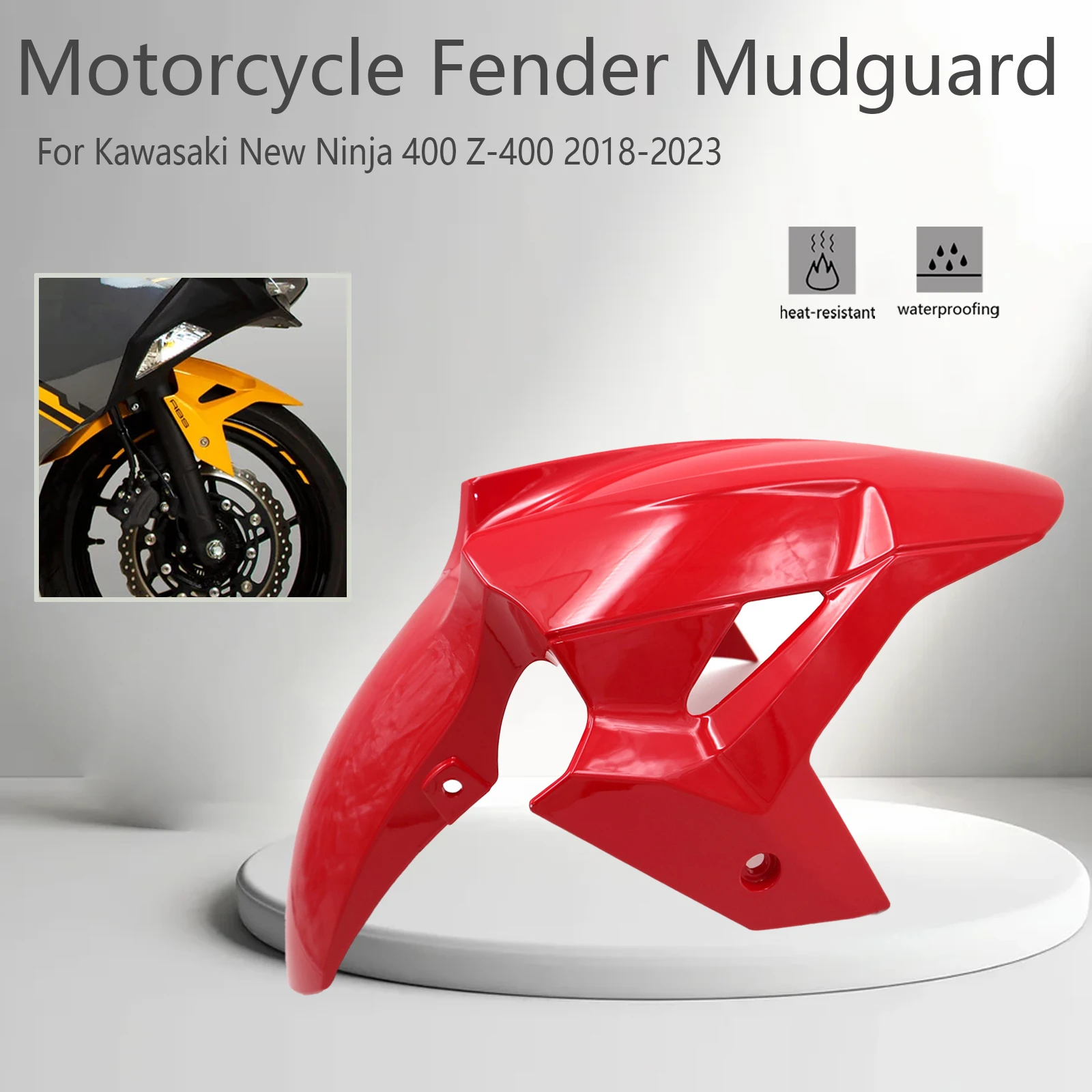 

Z400 Motorcycle Front Fender Mudguard Tire Splash Mud Guard Shell Accessories For Kawasaki New Ninja 400 Z-400 2018-2023