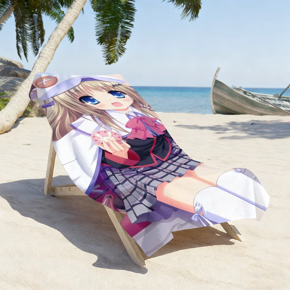 Anime L-Little B-Busters-Noumi Kudryavka Towel Soft Pool Gift For Travel Gym Shower Camping Quick Dry Sports Large Beach Towels