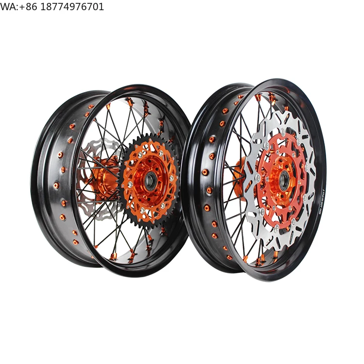 For RR 2013-2024 High Performance 17-3.5/5.0 7116 Supermoto Wheels Set With Accessories Fit EXC SXF 125 250 450 2003-2023